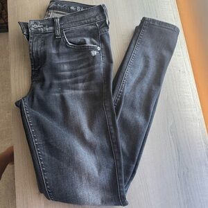 Dark Grey Wash Skinny Jeans - 7 for all mankind
